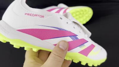 Adidas Predator 25 Elite Foldover Tongue TF Low-Tops Soccer Shoes - White/Pink/Yellow