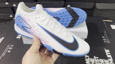Nike Air Zoom Mercurial Vapor 16 Elite TF Low-Tops Soccer Shoes - White/Blue/Black
