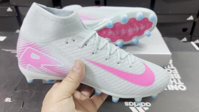 Nike Air Zoom Mercurial Superfly 10 Elite AG High-Tops Soccer Cleats - Jade/Pink