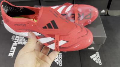 Adidas Predator 25 Elite Foldover Tongue FG Low-Tops Soccer Cleats - Red/White/Black