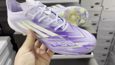 Adidas F50 Elite FG Low-Tops Soccer Cleats - Purple/Silver/Yellow