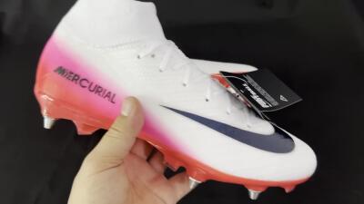 Nike Air Zoom Mercurial Superfly 10 Elite SG High-Tops Soccer Cleats - White/Black/Red