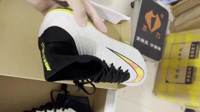 Nike Mercurial Superfly 4 Elite FG High-Tops Soccer Cleats - Silver/Black/Yellow