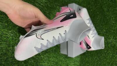 Nike Air Zoom Mercurial Superfly 10 Elite FG High-Tops Soccer Cleats - White/Pink/Silver