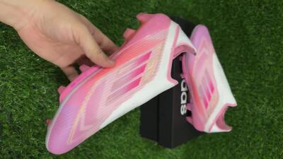 Adidas F50+ Elite Laceless FG Low-Tops Soccer Cleats - Pink/White/Gold
