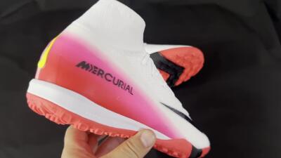 Nike Air Zoom Mercurial Superfly 10 Elite TF High-Tops Soccer Shoes - White/Black/Pink