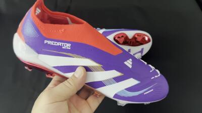 Adidas Predator 25 Elite Laceless FG Low-Tops Soccer Cleats - Blue/White/Red