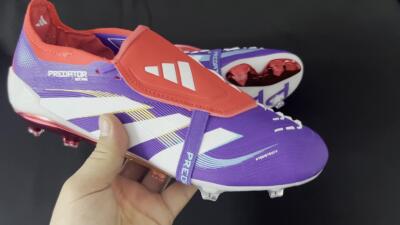 Adidas Predator 25 Elite Foldover Tongue FG Low-Tops Soccer Cleats - Blue/White/Red