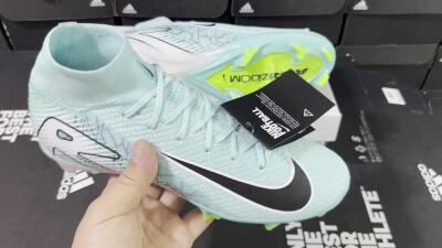 Nike Air Zoom Mercurial Superfly 10 Elite FG High-Tops Soccer Cleats - Jade/Black/White