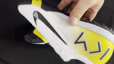 KM x Nike Air Zoom Mercurial Vapor 16 Elite TF Low-Tops Soccer Shoes - White/Black/Yellow