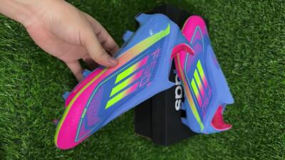 Adidas F50+ Elite Lightstrike Pro Laceless FG Low-Tops Soccer Cleats - Blue/Pink/Yellow