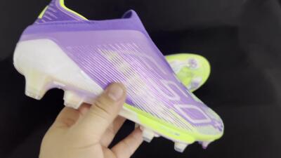 Adidas F50+ Lightstrike Pro Laceless FG Low-Tops Soccer Cleats - Purple/Yellow/White