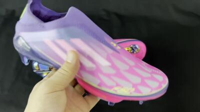 Adidas F50+ Lightstrike Pro Laceless FG Low-Tops Soccer Cleats - Pink/Yellow/Purple