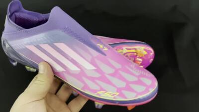 Adidas F50+ Elite Laceless FG Low-Tops Soccer Cleats - Pink/Yellow/Purple
