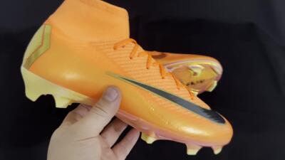 Nike Air Zoom Mercurial Superfly 10 Elite FG High-Tops Soccer Cleats - Red/Black/Gold