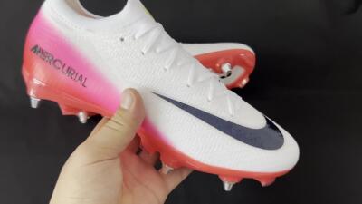 Nike Air Zoom Mercurial Vapor 16 Elite SG Low-Tops Soccer Cleats - White/Black/Red