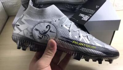 Nike Phantom Scorpion Elite DF FG High-Tops Soccer Cleats - Silver/Yellow/Black