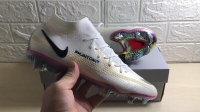 Nike Phantom GT 2 Elite DF FG High-Tops Soccer Cleats - White/Yellow/Black