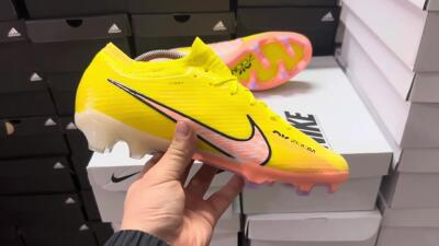 Nike Air Zoom Mercurial Vapor 15 Elite FG Low-Tops Soccer Cleats - Yellow/Pink