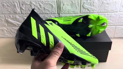 Adidas Predator Edge Geometric+ FG High-Tops Soccer Cleats - Green/Black