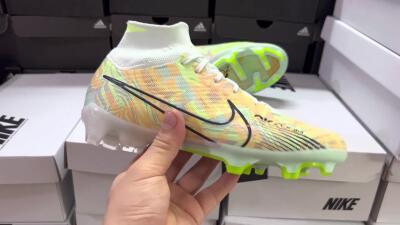 Nike Air Zoom Mercurial Superfly 9 Elite FG High-Tops Soccer Cleats - Blue/Green