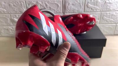 Adidas Predator Edge Geometric.1 FG High-Tops Soccer Cleats - Red/Black/White