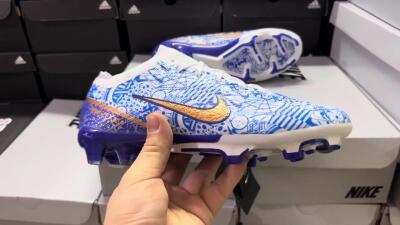 Nike Air Zoom Mercurial Vapor 15 Elite FG Low-Tops Soccer Cleats - Blue/White/Red