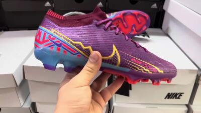 Nike Air Zoom Mercurial Vapor 15 Elite FG Low-Tops Soccer Cleats - Purple/Blue/Gold