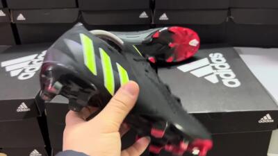 Adidas Predator Edge Geometric.1 Low FG Low-Tops Soccer Cleats - Black/Yellow/Red