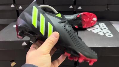 Adidas Predator Edge Geometric.1 FG Low-Tops Soccer Cleats - Black/Yellow/Red