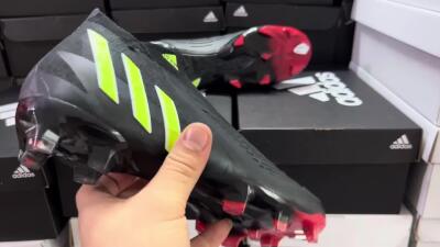 Adidas Predator Edge Geometric+ FG High-Tops Soccer Cleats - Black/Yellow/Red