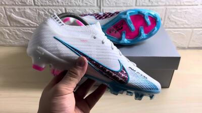 Nike Air Zoom Mercurial Vapor 15 Elite FG Low-Tops Soccer Cleats - White/Blue/Pink
