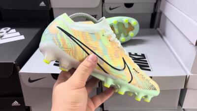 Nike Air Zoom Mercurial Vapor 15 Elite AG Low-Tops Soccer Cleats - White/Green/Orange