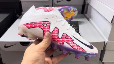 Nike Air Zoom Mercurial Vapor 15 Elite AG Low-Tops Soccer Cleats - White/Pink