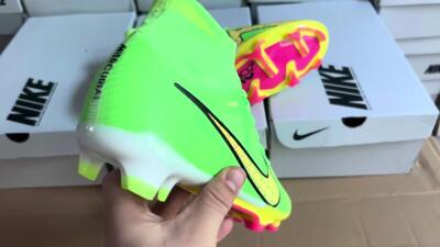 Nike Air Zoom Mercurial Superfly 9 Elite FG High-Tops Soccer Cleats - Green/Yellow/Black