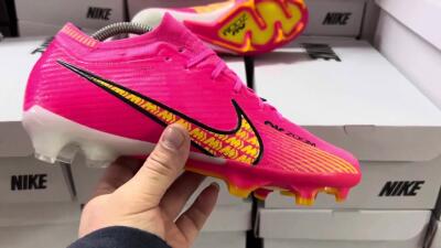 Nike Air Zoom Mercurial Vapor 15 Elite FG Low-Tops Soccer Cleats - Pink/Yellow