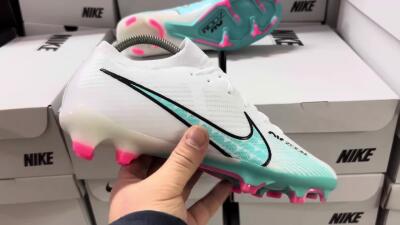 Nike Air Zoom Mercurial Vapor 15 Elite FG Low-Tops Soccer Cleats - White/Blue/Pink