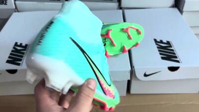 Nike Air Zoom Mercurial Superfly 9 Elite FG High-Tops Soccer Cleats - Blue/Green/Black