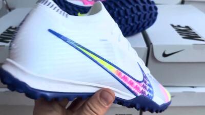 Nike Air Zoom Mercurial Vapor 15 Elite TF Low-Tops Soccer Shoes - White/Blue/Pink