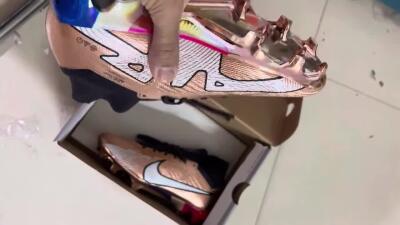 Nike Air Zoom Mercurial Vapor 15 Elite FG High-Tops Soccer Cleats - Gold/White/Black