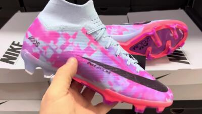 Nike Air Zoom Mercurial Superfly 9 Elite FG High-Tops Soccer Cleats - Blue/Purple/Pink