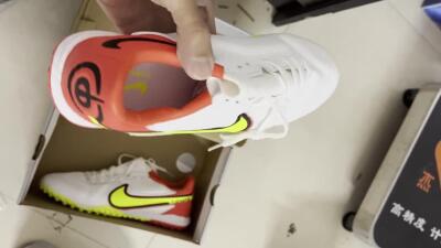 Nike React Tiempo Legend 9 Pro TF Low-Tops Soccer Shoes - White/Red/Yellow