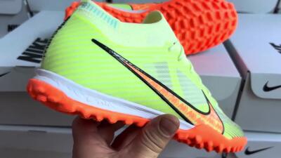 Nike Air Zoom Mercurial Vapor 15 Elite TF Low-Tops Soccer Shoes - Green/Black/Orange