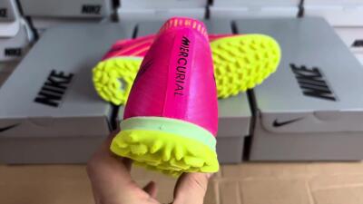 Nike Air Zoom Mercurial Vapor 15 Elite TF Low-Tops Soccer Shoes - Pink/Green/Black