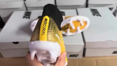 Nike Air Zoom Mercurial Superfly 9 Elite FG High-Tops Soccer Cleats - Yellow/Black/White