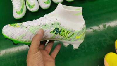 Nike Air Zoom Mercurial Superfly 9 Elite FG High-Tops Soccer Cleats - White/Green