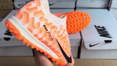 Nike Air Zoom Mercurial Vapor 15 Elite TF Low-Tops Soccer Shoes - Orange/White/Black