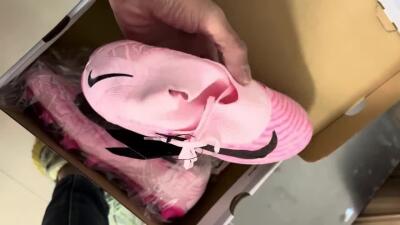 Nike Phantom GX Elite DF Link FG High-Tops Soccer Cleats - Pink/Black/Gold