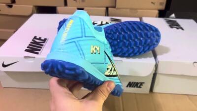 Kylian Mbappe x Nike Air Zoom Mercurial Vapor 15 Elite TF Low-Tops Soccer Shoes - Blue/Yellow/Black