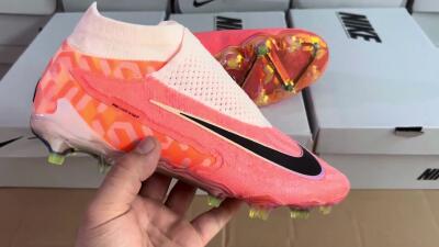 Nike Phantom GX Elite DF FG High-Tops Soccer Cleats - Orange/Black/Sliver